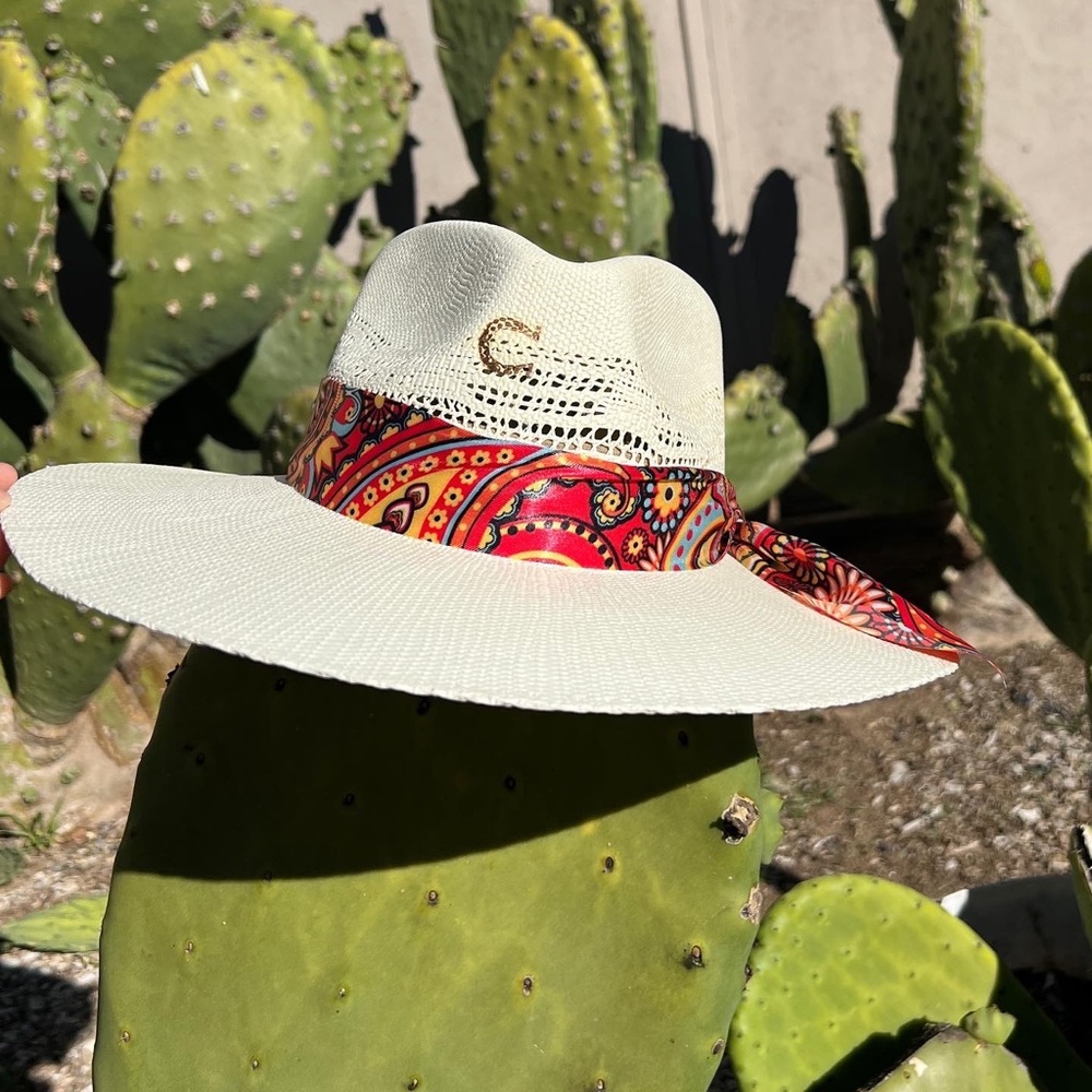 Charlie 1 Horse Floral Paisley Print Straw Hat